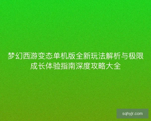 梦幻西游变态单机版全新玩法解析与极限成长体验指南深度攻略大全